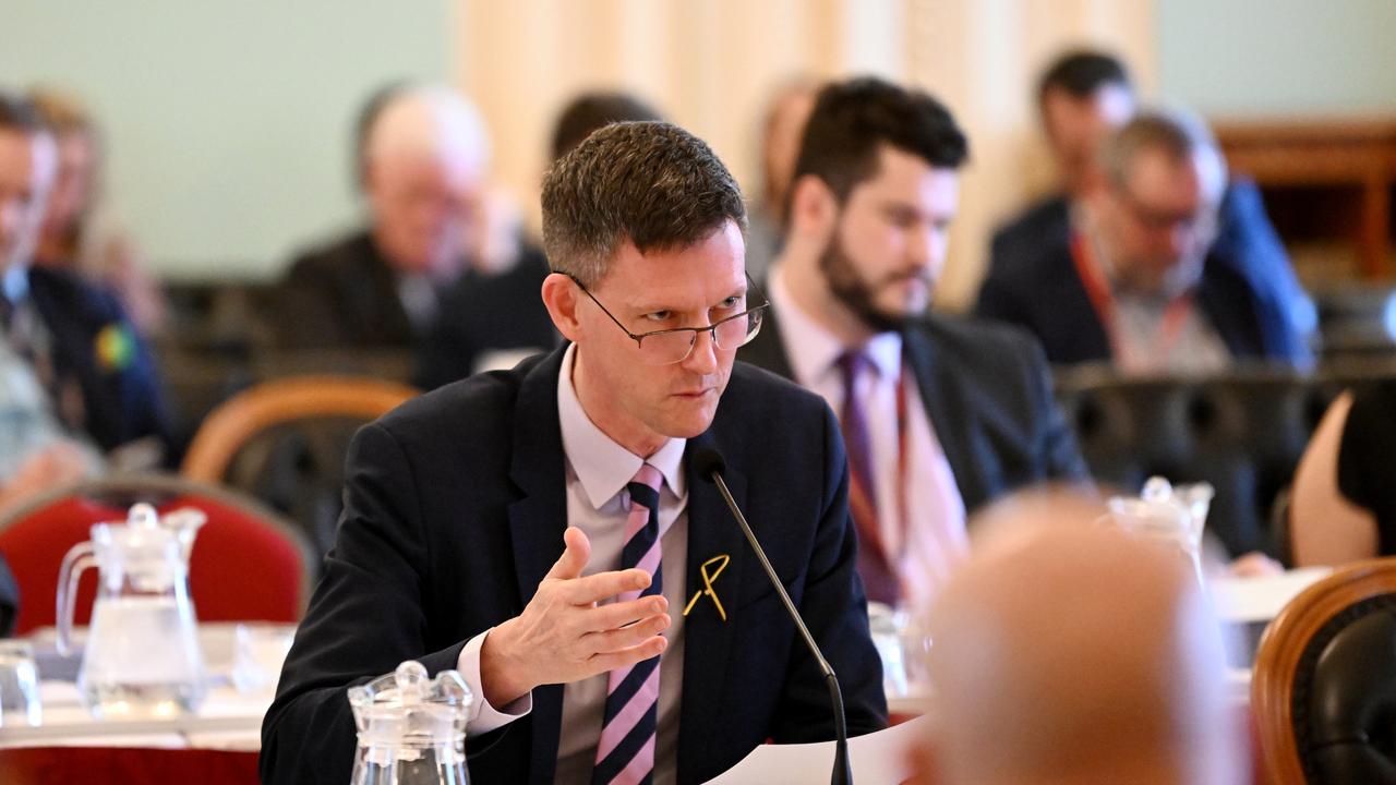 Minister for Transport and Main Roads Mark Bailey answers questions during Estimates hearing at Parliament House on Tuesday. Picture: Dan Peled / NCA NewsWire