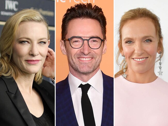 Aussie Emmy award nominees Cate Blanchett, Hugh Jackman and Toni Collette.