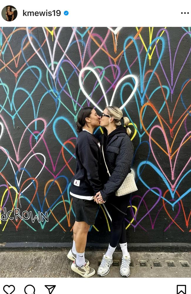 Sam Kerr and fiancee Kirstie Mewis. Picture: Supplied