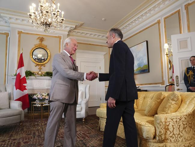 The king has received a warm welcome. Picture: The Canadian Press via AP