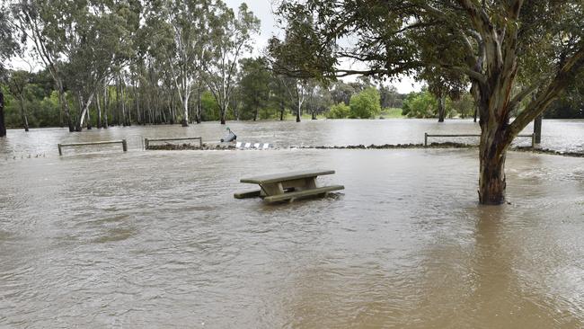 Flooding in the town of Tanunda, the Barossa Valley, South Australia, after heavy rainfall. Picture: AAP Image/David Mariuz