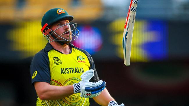 Australia's captain Aaron Finch has a rough record against Trent Boult. Picture: AFP