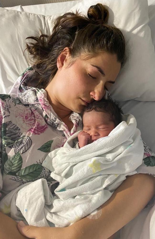 David Koch’s daughter Brianna and newborn baby Ella.