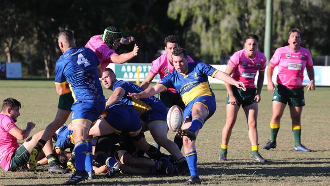 GCDRU (Gold Coast Rugby) first grade clash between Surfers Paradise Dolphins and Gold Coast Eagles. Bryce Edwards.