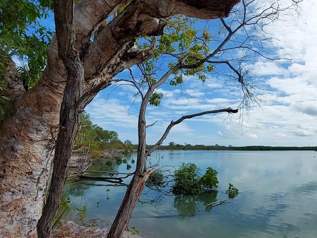 Tranquil waters embrace Tiwi Island. Picture: Bailey Robson