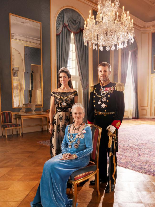 Her Majesty Queen Margrethe II of Denmark with Crown Prince Frederik and Crown Princess Mary. Picture: Per Morten Abrahamsen/Royal House