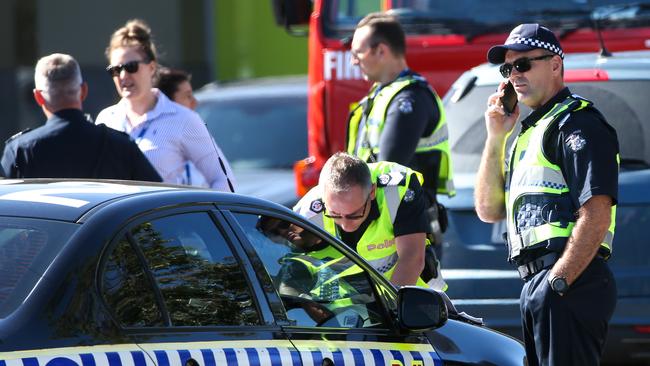 Light plane crash into DFO at Essendon Airport. Picture: Ian Currie