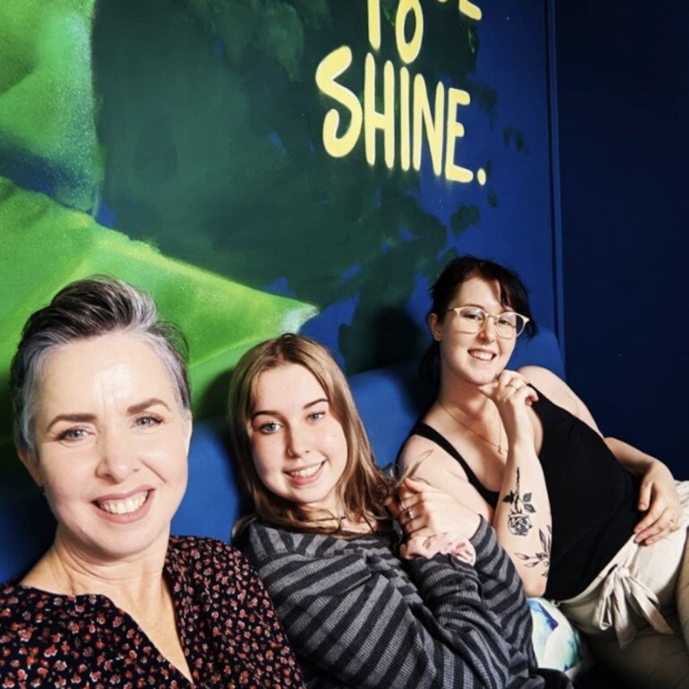 Paige with mum Carolyn and her elder sister. She also has an older brother. Picture: Supplied