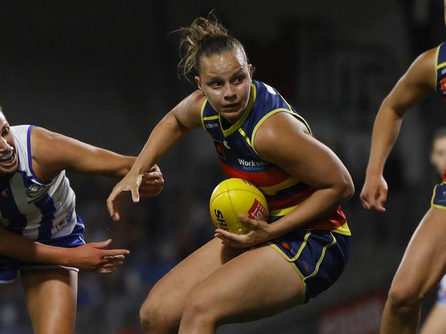 Danielle Ponter and the Crows will be looking to bounce back from a loss to North Melbourne. Picture: Daniel Pockett/Getty Images.