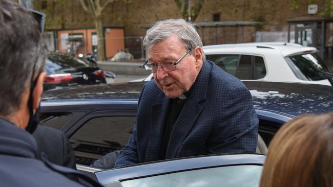 Cardinal George Pell arrives at his Vatican apartment after being acquitted of sexual abuse charges in Victoria. Picture: Victor Sokolowicz