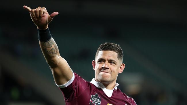 ADELAIDE, AUSTRALIA - NOVEMBER 04: Dane Gagai of the Maroons thanks the crowd after winning game one of the 2020 State of Origin series between the Queensland Maroons and the New South Wales Blues at the Adelaide Oval on November 04, 2020 in Adelaide, Australia. (Photo by Cameron Spencer/Getty Images)