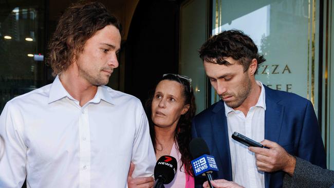 Nicho Hynes, spoke to the media after his mother was released from prison in May. Picture: David Swift