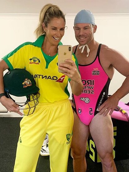 Candice Warner with her husband David.