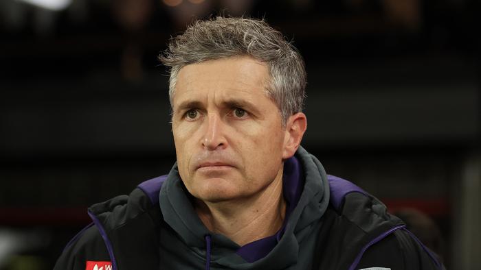MELBOURNE, AUSTRALIA - MAY 18: Justin Longmuir, Senior Coach of the Dockers is seen during the round 10 AFL match between Euro-Yroke (the St Kilda Saints) and Walyalup (the Fremantle Dockers) at Marvel Stadium, on May 18, 2024, in Melbourne, Australia. (Photo by Robert Cianflone/Getty Images)