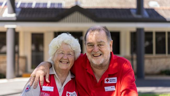 Doreen and Trevor, who helped run evacuation centres during ex-Cyclone Alfred, have been volunteering together for 17 years at Red Cross Australia.