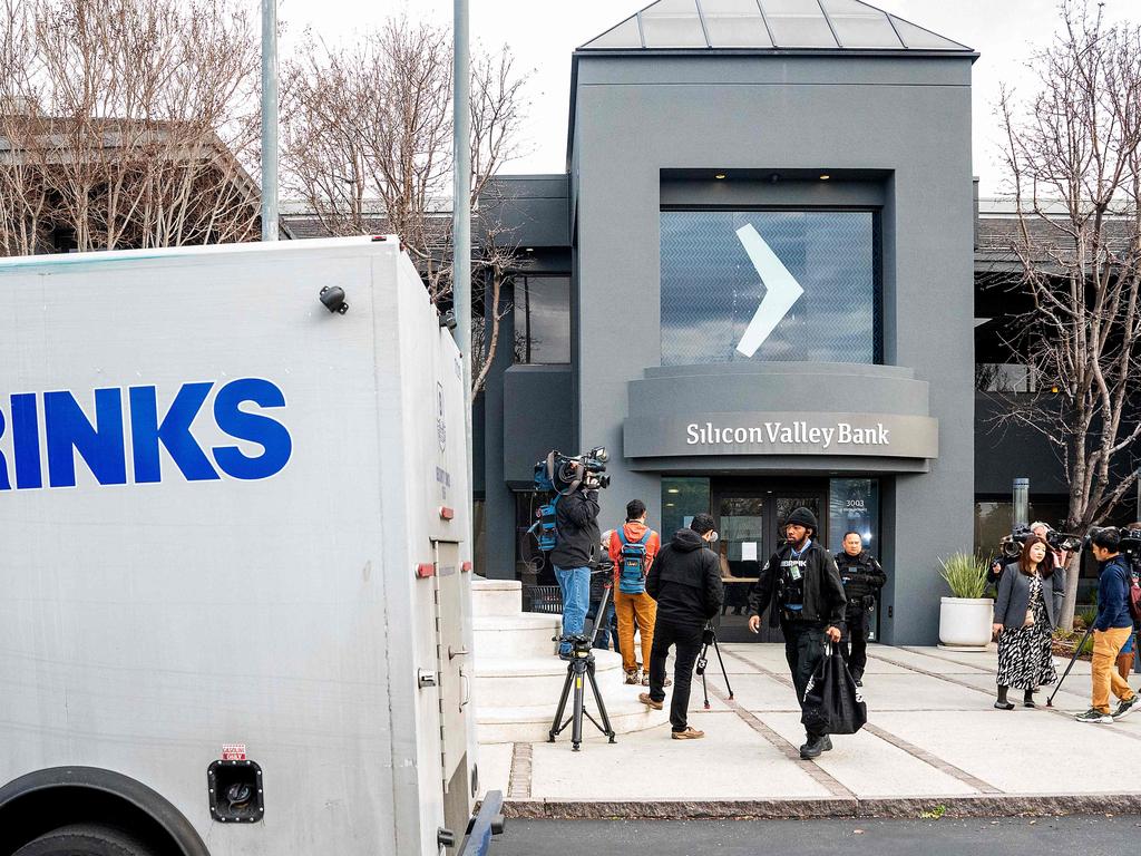 SVB’s collapse is the second largest bank failure in US history. Picture: Noah Berger/AFP