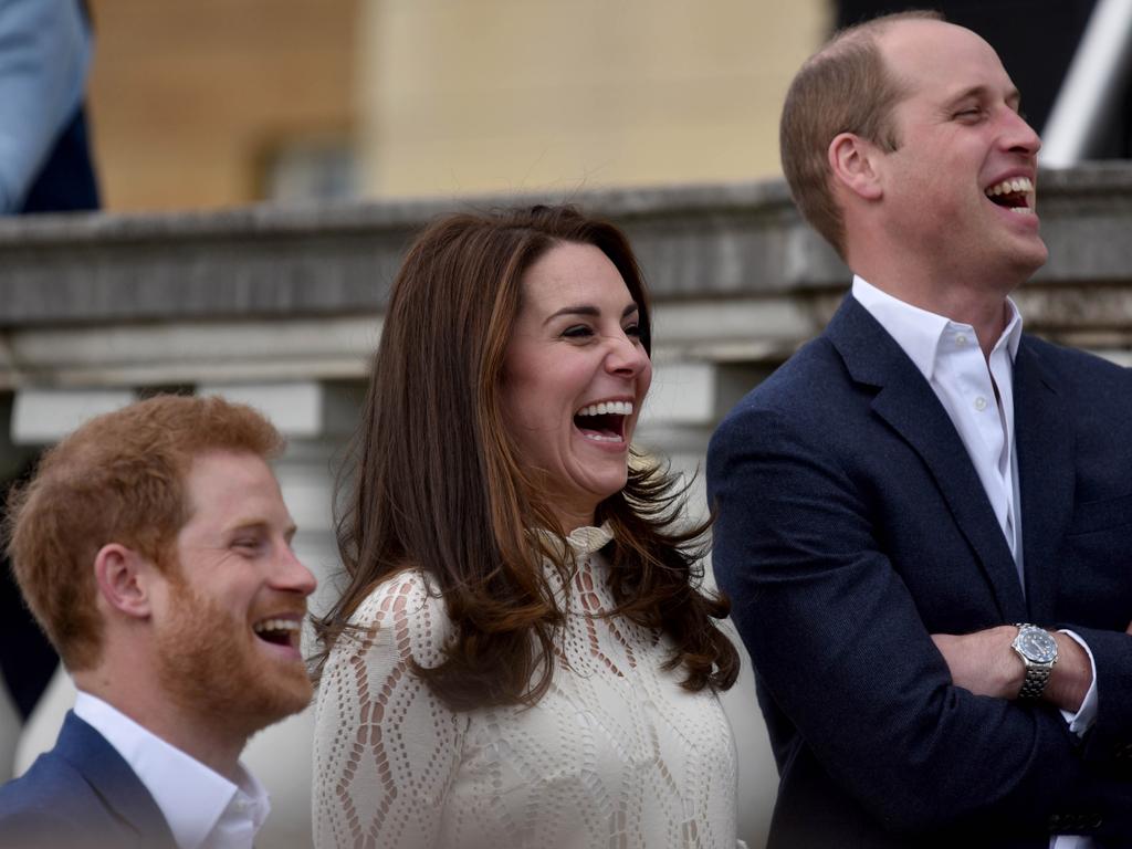 The trio as they host a tea party in the grounds of Buckingham Palace on May 13, 2017. Picture: Andrew Parsons/WPA Pool/Getty Images