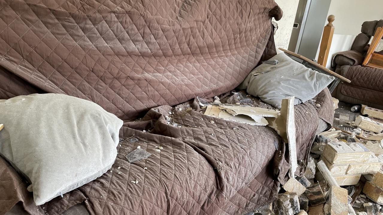 Little Mountain resident Bruce Politch had been sleeping on his couch just half and hour before a car smashed into his house. Picture: Letea Cavander