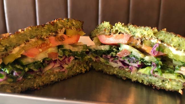 The falafel burger launched by BunBar in Manly took a year to perfect. Picture: Julie Cross