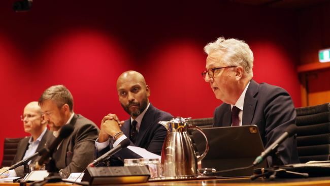 (L-R) Western Sydney University vice chancellor George Williams, UNSW Sydney vice chancellor Attila Brungs, CQUniversity deputy vice president Shehan Thampapillai and University of Sydney vice chancellor Mark Scott.