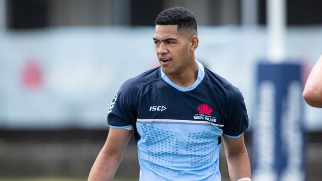 Zion Poitaha in the NSW Waratahs Gen Blue U16 match against the ACT Brumbies last year. Pic: Julian Andrews