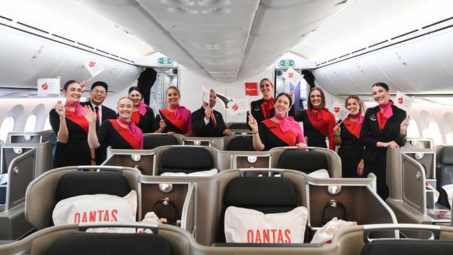 The crew before takeoff. Picture: James D. Morgan/Getty Images