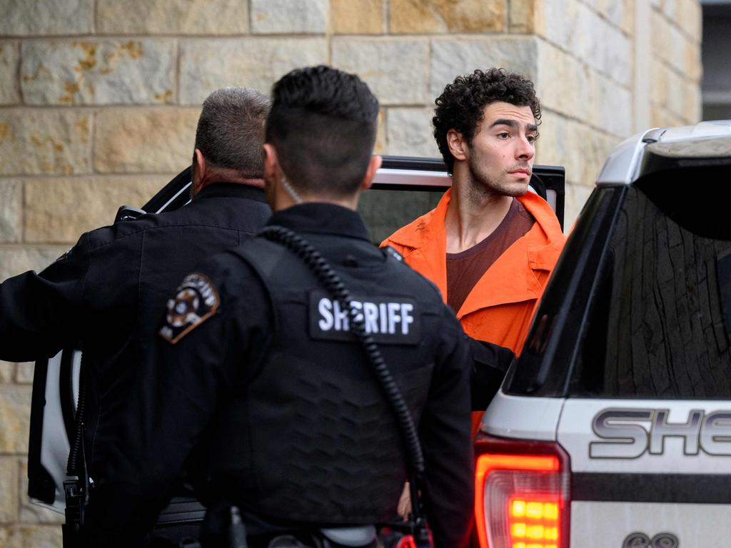 Luigi Mangione is led into the Blair County Courthouse for an extradition hearing December 10, 2024 in Hollidaysburg, Pennsylvania. Picture: Getty Images via AFP