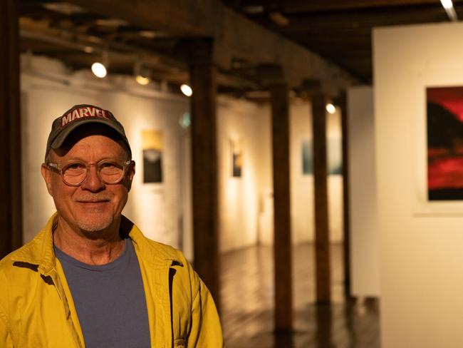 Artist Richard Butler, in the Long Gallery in Salamanca, where his latest exhibition ‘The desire to be there’ is currently on display. Picture: Robert Heazlewood