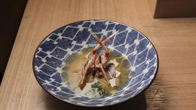 Liquid refreshment: seafood miso at Shishou. Pic Mark Cranitch.