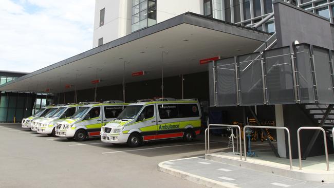 Ambulances outside of the Gold Coast University Hospital at Parkwood. Picture Mike Batterham