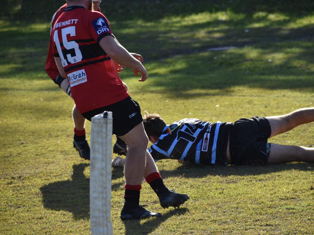 Joel Noble scores a try for Ballina