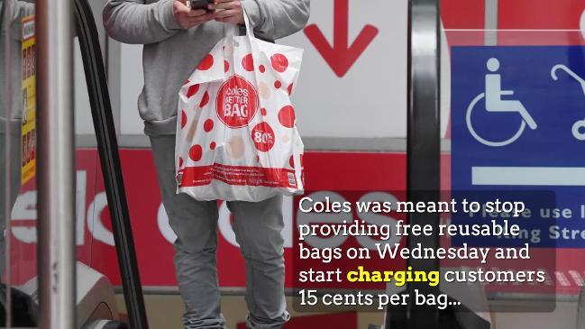 Coles banning woolworths discount bags