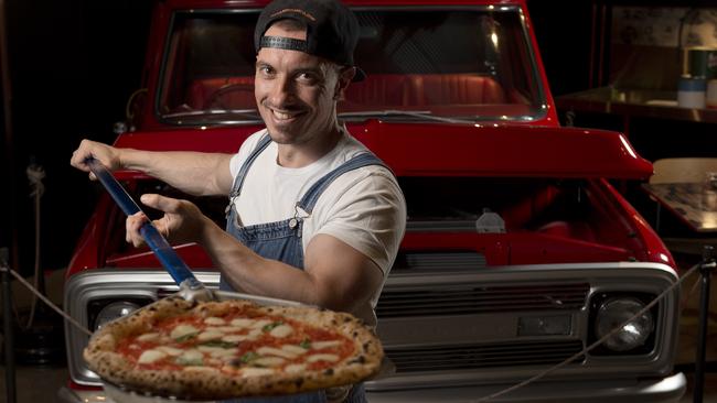 Owner Stelio Birbas at Pizza Meccanica in Bowden. Picture: Naomi Jellicoe