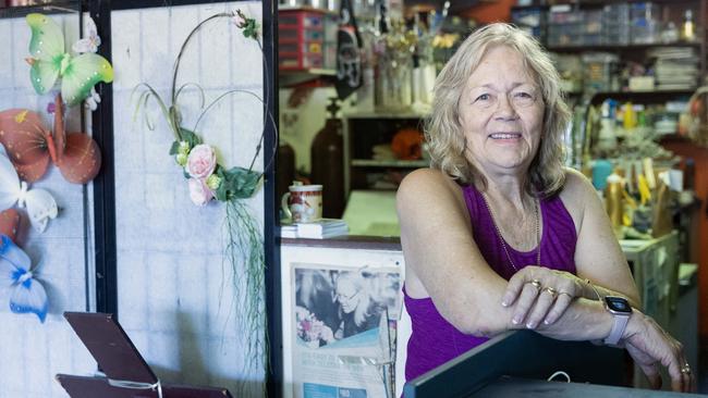 Florist Joh Dickens at her store in Kingswood, told The Daily Telegraph she does not go outside after dark. Photographer: Ted Lamb