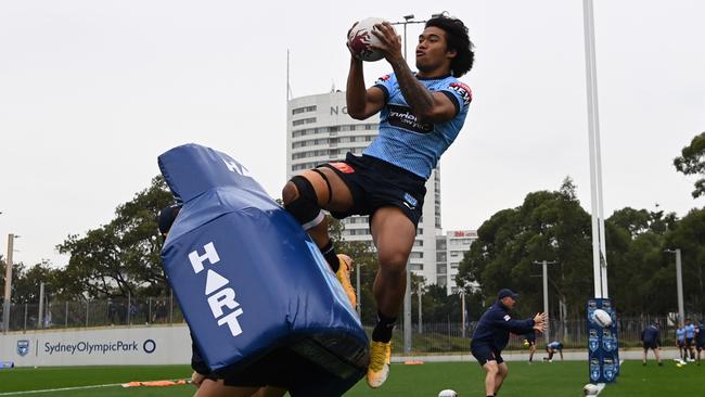 Brian To’o has been practising taking the high balls in training. Picture: NSW Rugby League