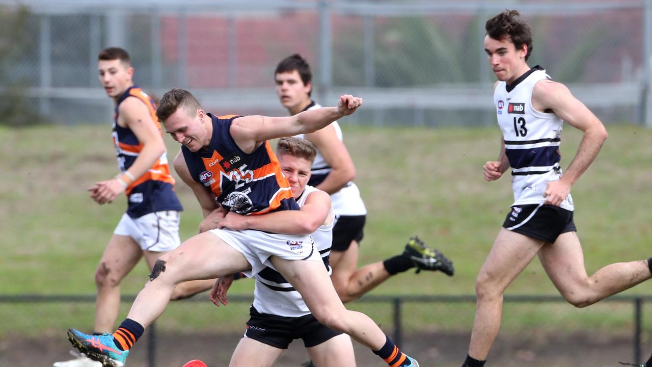 Ewan MacPherson lays a tackle for Northern Knights in 2019.