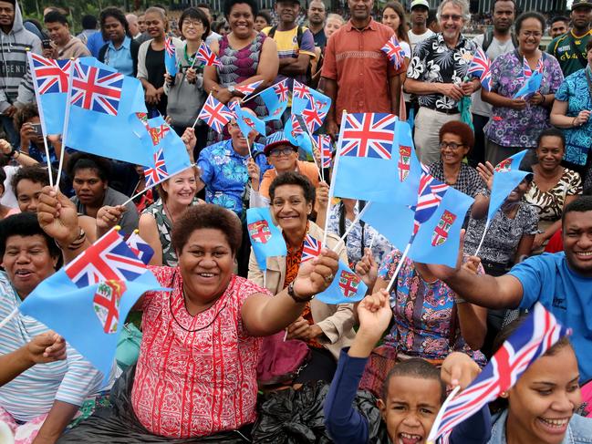 Thousands turned out for the royal arrival. Picture: Nathan Edwards.