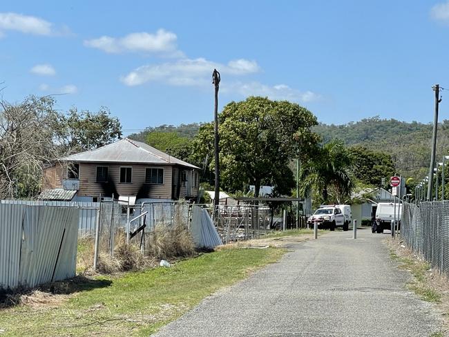 Paramedics assisted with a reported house fire on Station Lane in Sarina at 7.01pm on October 18. Photo taken 10am on October 19, where a crime scene has been declared by police. Picture: Fergus Gregg