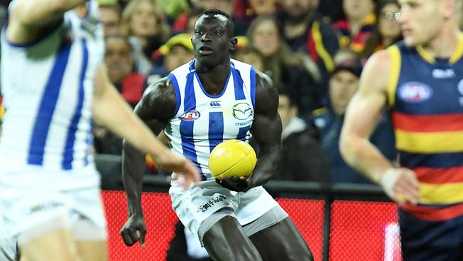 Majak Daw has re-signed at North Melbourne. Picture: Tom Huntley