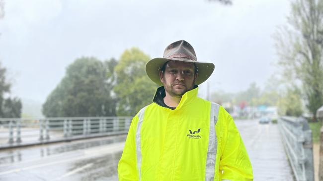 Wollondilly Shire Council Mayor Matt Gould, pictured during the 2022 floods, says residents have expressed safety concerns about Old Razorback Rd. Picture: Annie Lewis