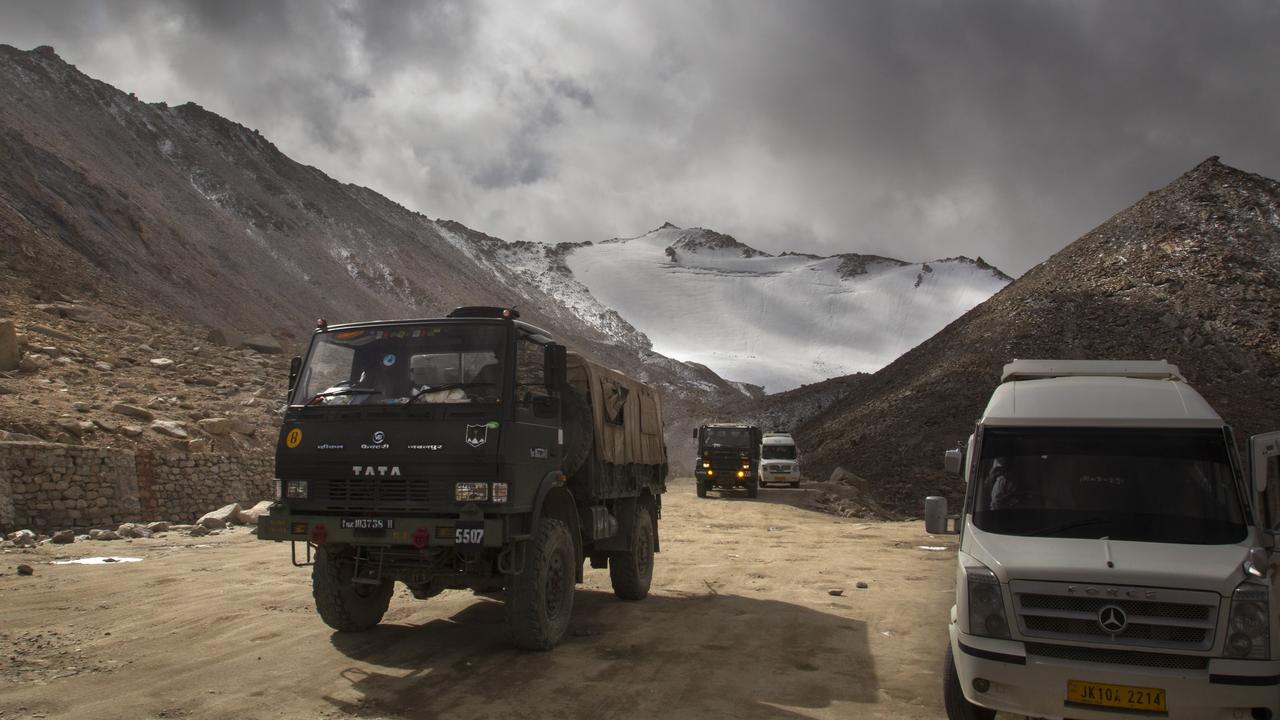 An Indian army truck in the remote Ladakh region – the venue for rising tensions between two of the world’s biggest militaries. Picture: Manish Swarup/AP