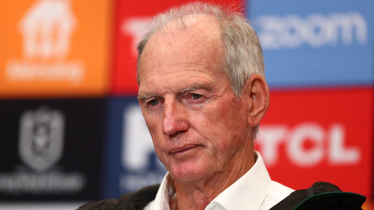 Wayne Bennett was involved in a spicy press conference after Souths’ win over the Panthers in their qualifying final last Saturday. Picture: Chris Hyde / Getty Images