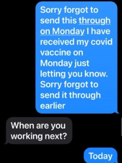 Georgia Smith, 16, was dismissed from her job. Messages between her and her employer