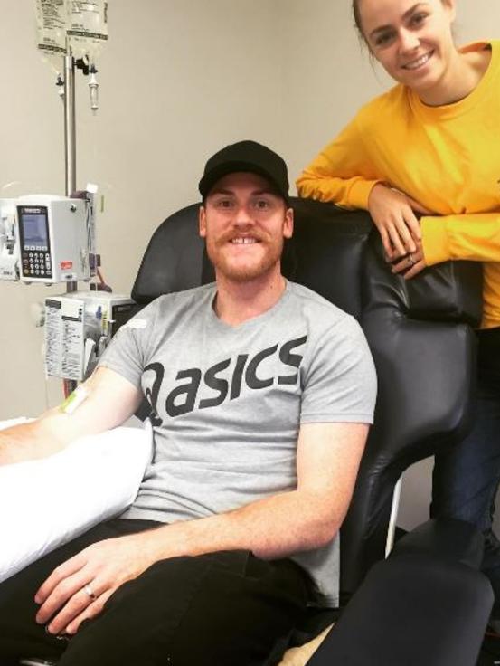 Roughead starting his treatment. Picture: Instagram