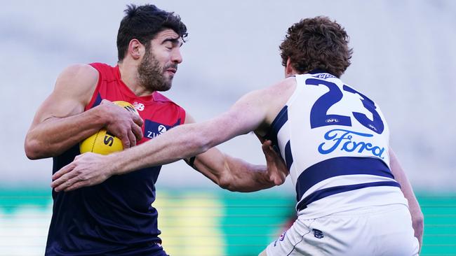 Christian Petracca was one of Melbourne’s best in a losing effort. Picture: AAP