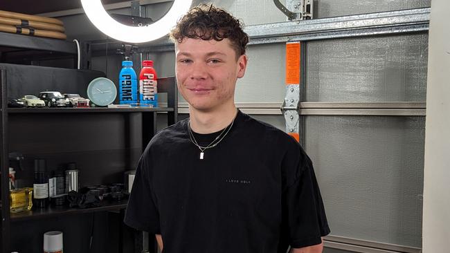 Joel Verdouw started the 'Jolie the Barber' business when he was fired from an apprenticeship earlier this year. Picture: Tom McGann.