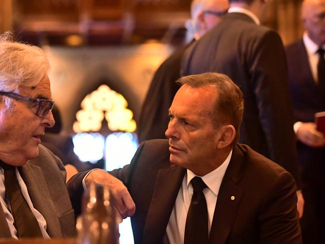 Tony Abbott pictured at today’s service. Picture: Giovanni Portelli/The Catholic Weekly