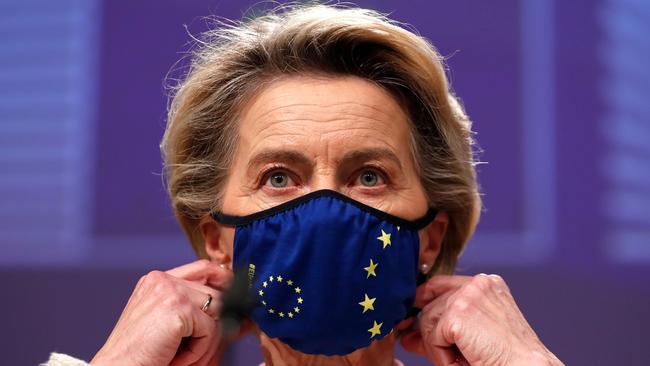 European Commission President Ursula von der Leyen Brussels on Christmas Eve. Picture: AFP