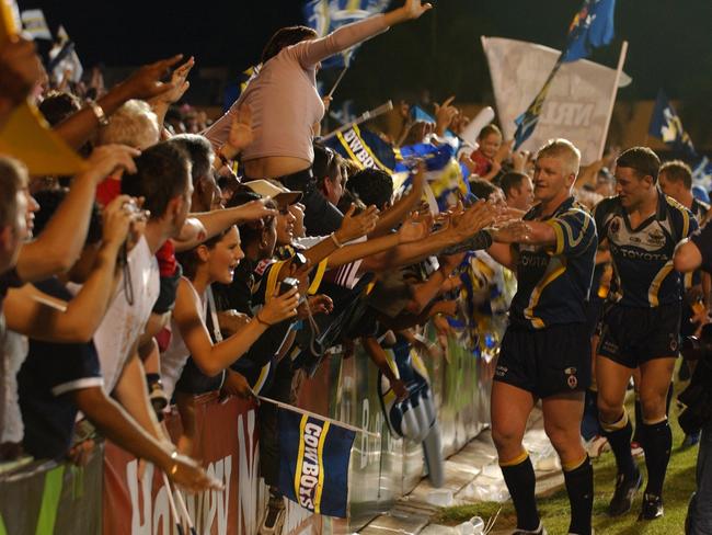 Mitchell Sargent thanking the crowd after the Cowboys V Broncos NRL Football Semi- Final at Dairy Farmers Stadium Picture: Bryan Lynch