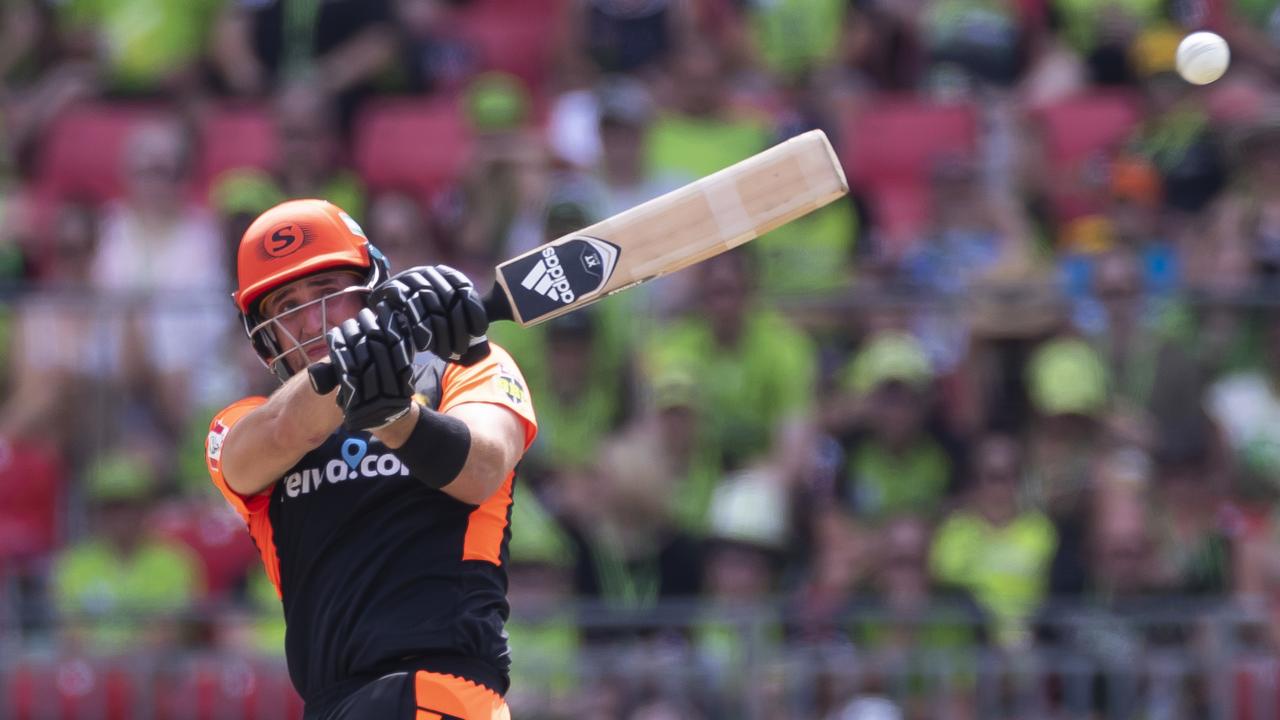 Liam Livingstone for the Scorchers in BBL09. Picture: AAP Image/Craig Golding